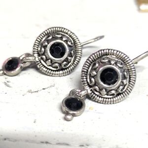 Elegant Mexican Sterling and Black Onyx Dangle Earrings